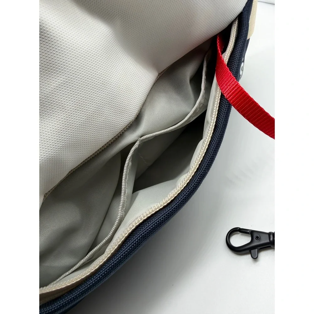 tomtoc Compact Sling Bag EDC Travel Crossbody Polyester Navy White Tan Men OS